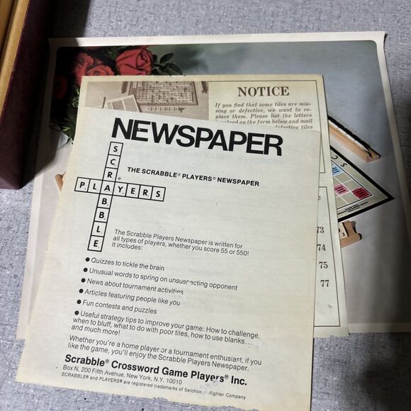 1976 SCRABBLE Board Game ~ Standard Edition, Selchow & Righter ~ Very Nice - Picture 3 of 6